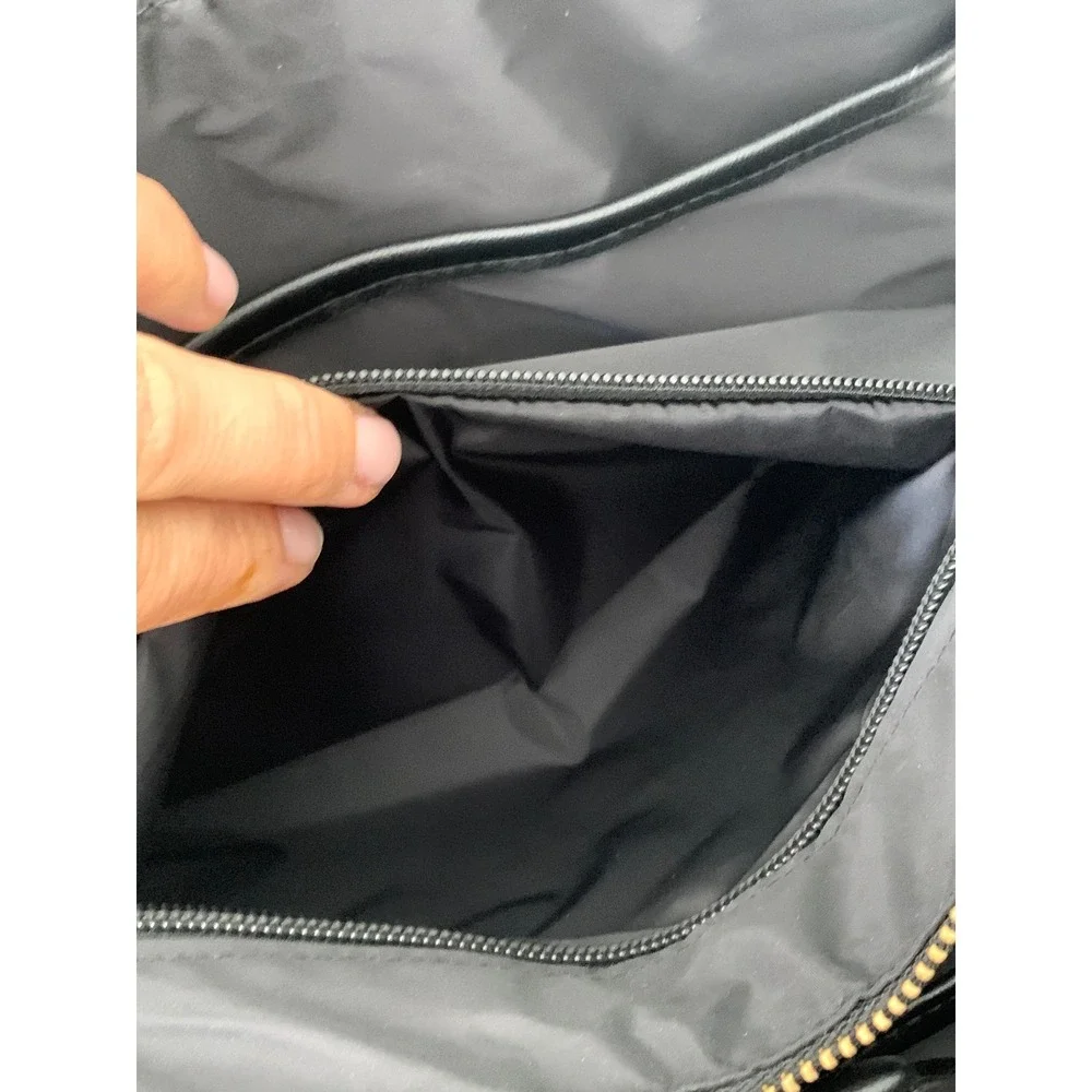 Fawn Design Black large Faux Leather Tote Minimalist diaper bag Shoulder black